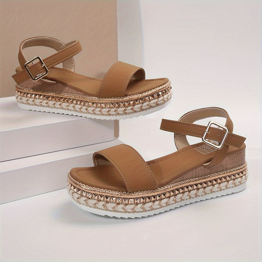 WW | Elegante Damen Schnalle Komfort Plattform Sandalen