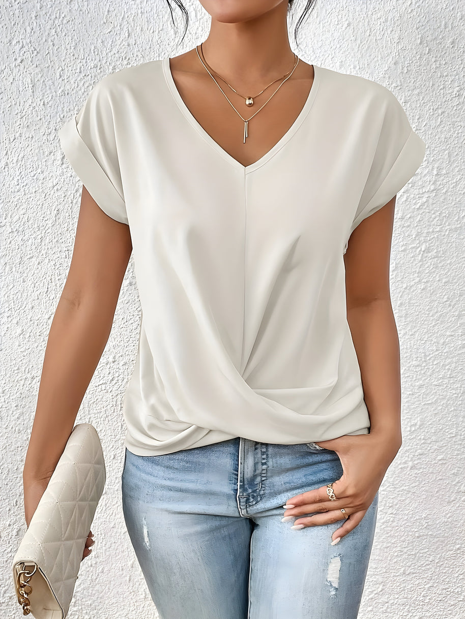 WW | Lässiges T-Shirt Mit V-Ausschnitt
