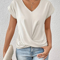 WW | Kurzarm-V-Ausschnitt-Shirt – Leichtes und stilvolles Basic für Damen