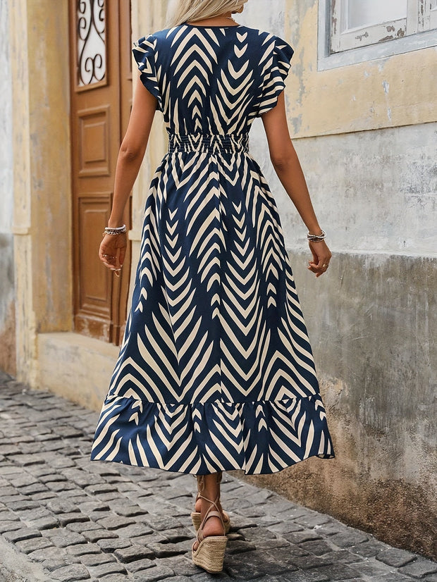 Alloverdruck Kleid mit Rocktaille