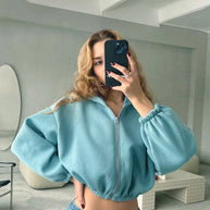 WW | Casual, lightweight, short sports hoodie jacket