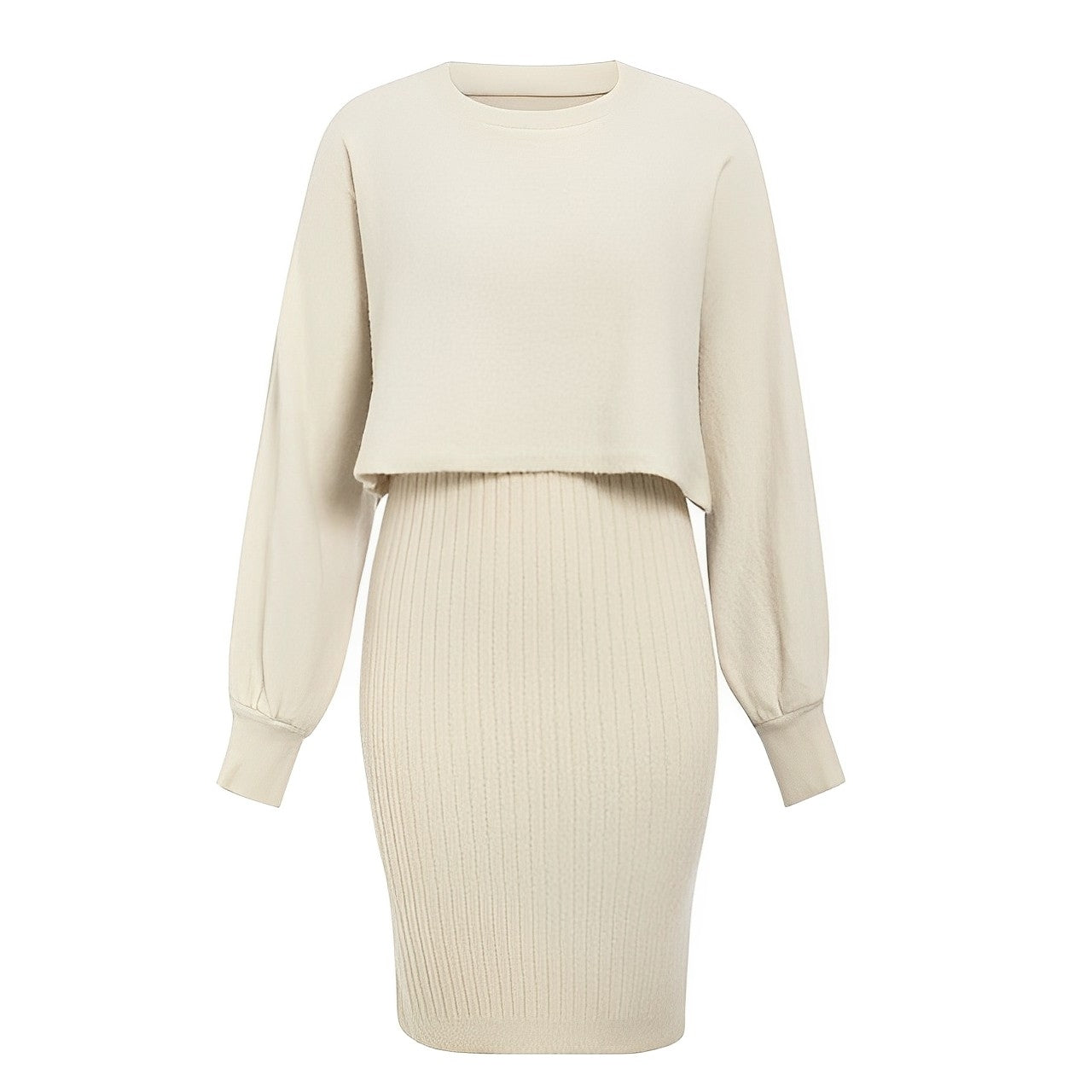 WW | 2|Teiliges Strickkleid Mit Flügelärmeln