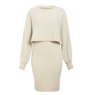 WW | 2|Teiliges Strickkleid Mit Flügelärmeln