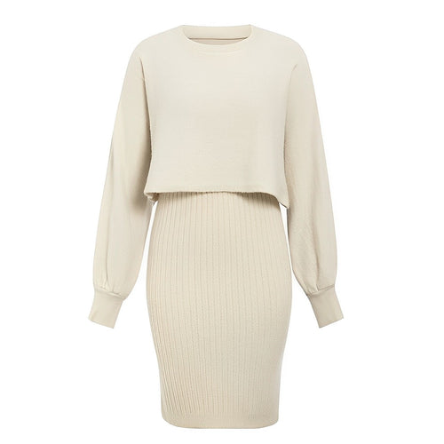 W&W Mode | 2|Teiliges Strickkleid Mit Flügelärmeln