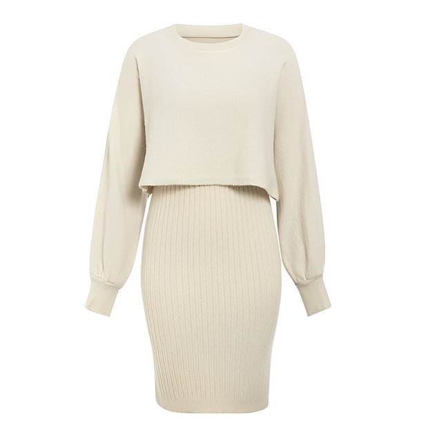 WW | 2|Teiliges Strickkleid Mit Flügelärmeln