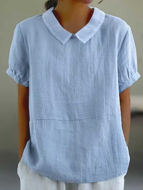 WW | Weiche Baumwoll-Leinen-Bluse für Damen