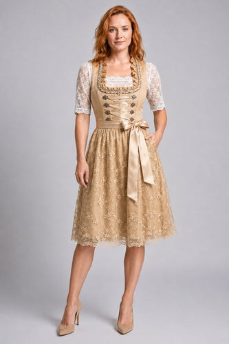 W&W Mode Dirndl Damen Kleid Schnürmieder Oktoberfest