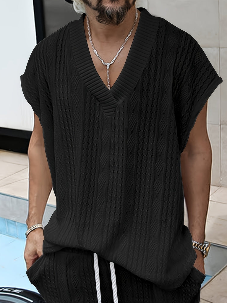 WW | Trendy Ärmelloses V-ausschnitt Tanktop in Einfarbig