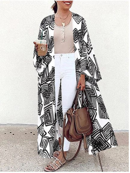WW | Lockere Lange Ärmel Front Kimono