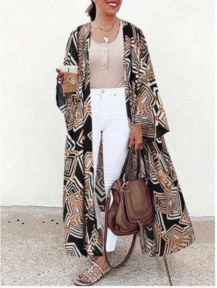 WW | Lockere Lange Ärmel Front Kimono
