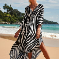 WW | Zebra Streifen Kaftan Kleid