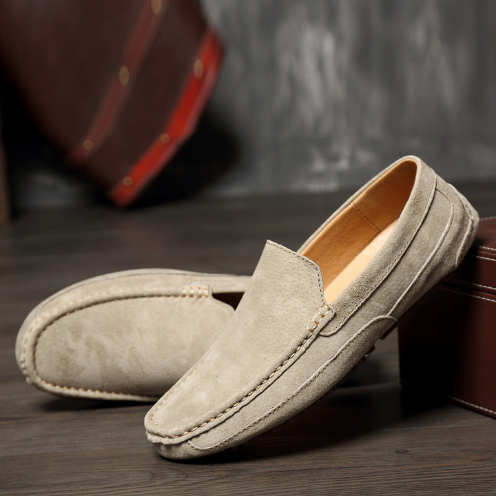 W&W Mode | Herren Beige Mokassins Bequem