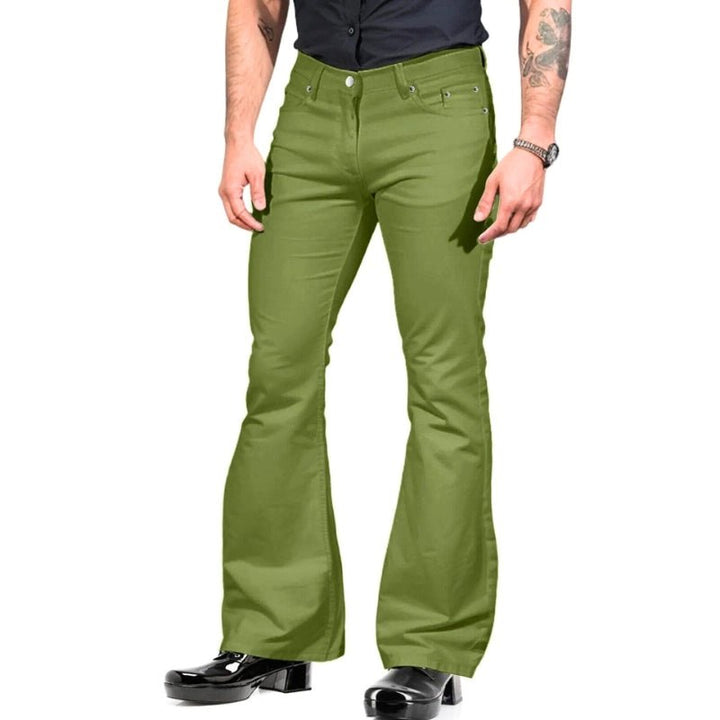 W&W Mode | Herren Hose Retro Flare Herrenhose Weinlese Kleidungsstil Trendiges Design