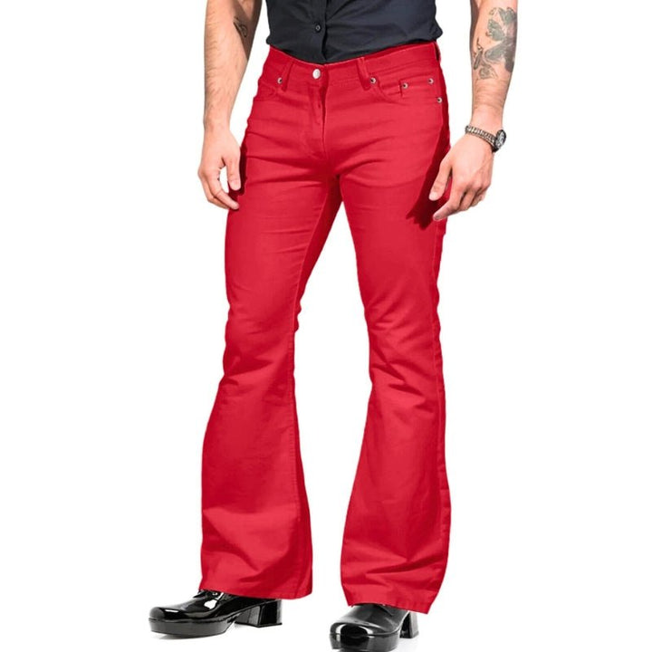 W&W Mode | Herren Hose Retro Flare Herrenhose Weinlese Kleidungsstil Trendiges Design