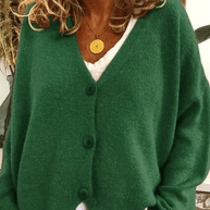 WW | Bequemer V-Ausschnitt Strickjacke Damen Pullover Strickweste Weicher Stoff
