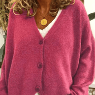 WW | Bequemer V-Ausschnitt Strickjacke Damen Pullover Strickweste Weicher Stoff