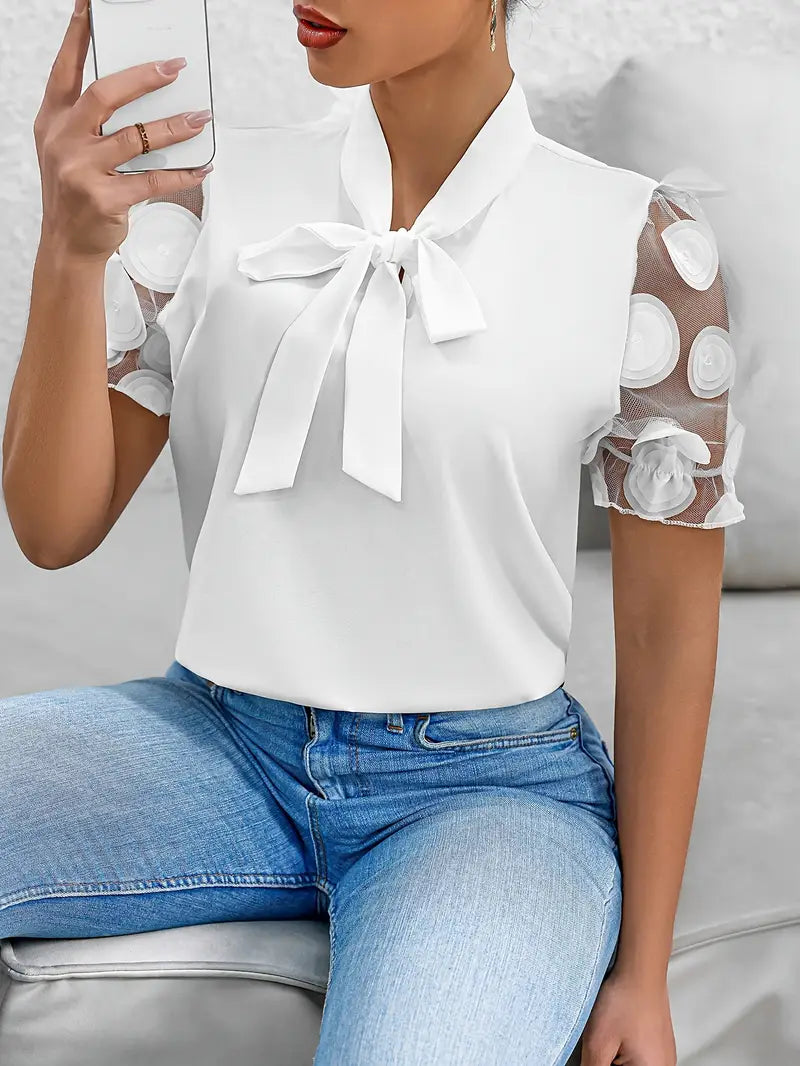 WW | Bluse mit Transparenten Puffärmeln
