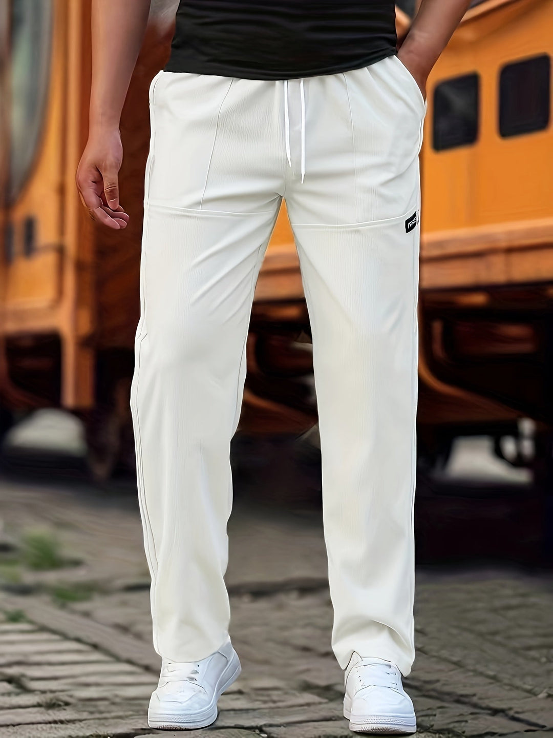 W&W Mode | Stilvolle Kordelzug Athletische Hosen Mit Taschen Für Herren