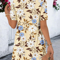 WW | Bluse Fake Zweiteiler Blumenmuster