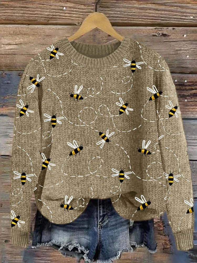 WW | Charmanter Strickpullover mit Bienenstickerei