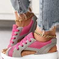 Gina™ – Sandalen mit kontrastfarbenem Schnürausschnitt Letzter Tag Rabatt]