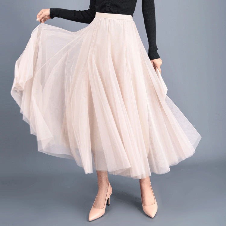 W&W Mode | Langer Weicher Tüllrock Mit Hoher Taille Und Schmaler Passform