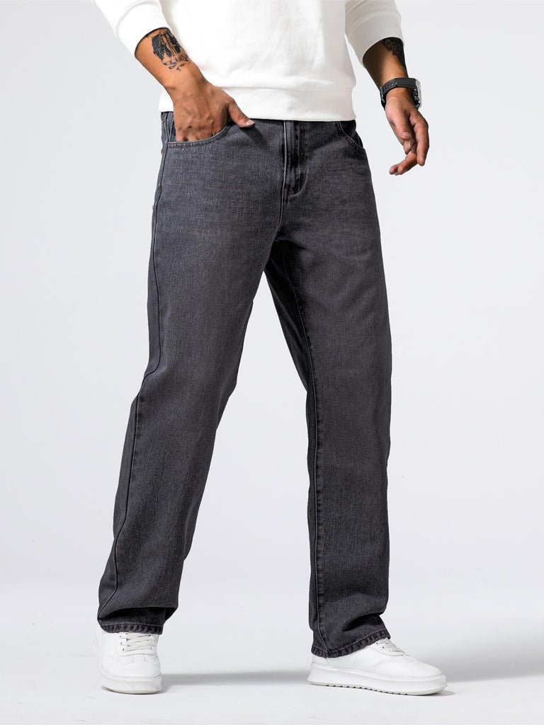 WW | Lässige Lockere Denim Jeans Mit Geradem Bein