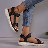 WW | Damen Sandalen: Farbblock, Rutschfest, Elegant, Leicht, Outdoor, Sommer