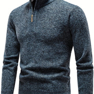 WW | Stilvoller, Lässiger Pullover Mit Halbem Reißverschluss