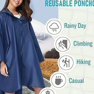WW | Wasserdichter Regenponcho Mit Kapuze