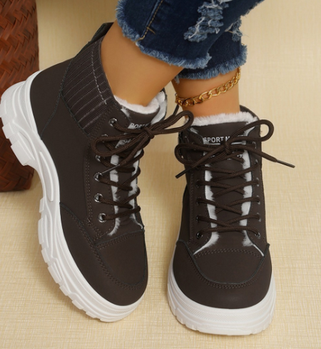 WW | Sportliche Platform Stiefel Mit Schnürsenkeln Für Damen