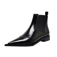 WW | Schwarze Stiefeletten mit niedrigem Absatz für Damen