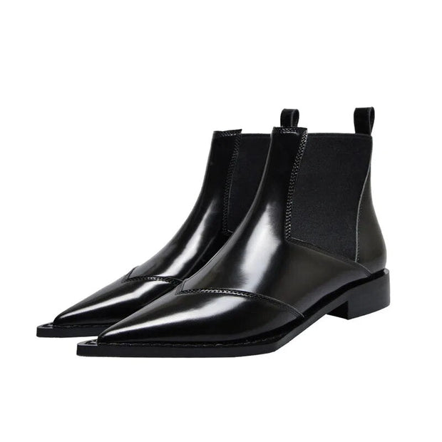 WW | Schwarze Stiefeletten mit niedrigem Absatz für Damen