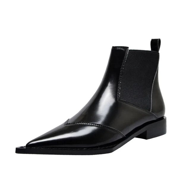 WW | Schwarze Stiefeletten mit niedrigem Absatz für Damen
