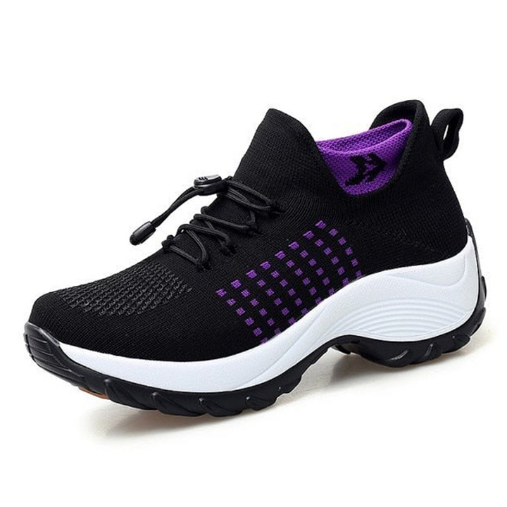 W&W Mode | Atmungsaktive Slip on Sneakers Mit Verstellbaren Schnürsenkeln Für Damen