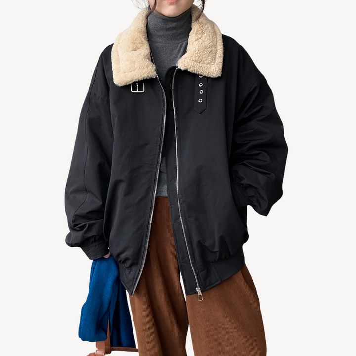 W&W Mode | Damen Shearling Kragen Pufferjacke