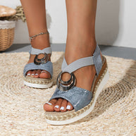 WW | Sommerliche Leder Keilsandalen