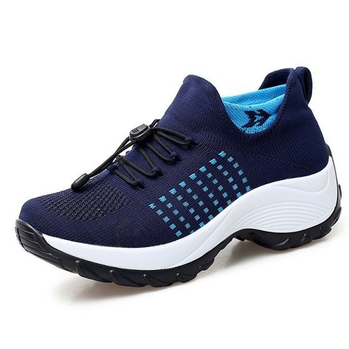 W&W Mode | Atmungsaktive Slip on Sneakers Mit Verstellbaren Schnürsenkeln Für Damen