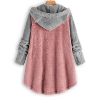 WW - Damen-Fleece-Sweatshirt Mit Katzenohren Und Abgesetzten Ärmeln