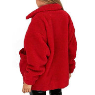 WW | Damen Fleece Sweatshirt Mit Breitem Kragen