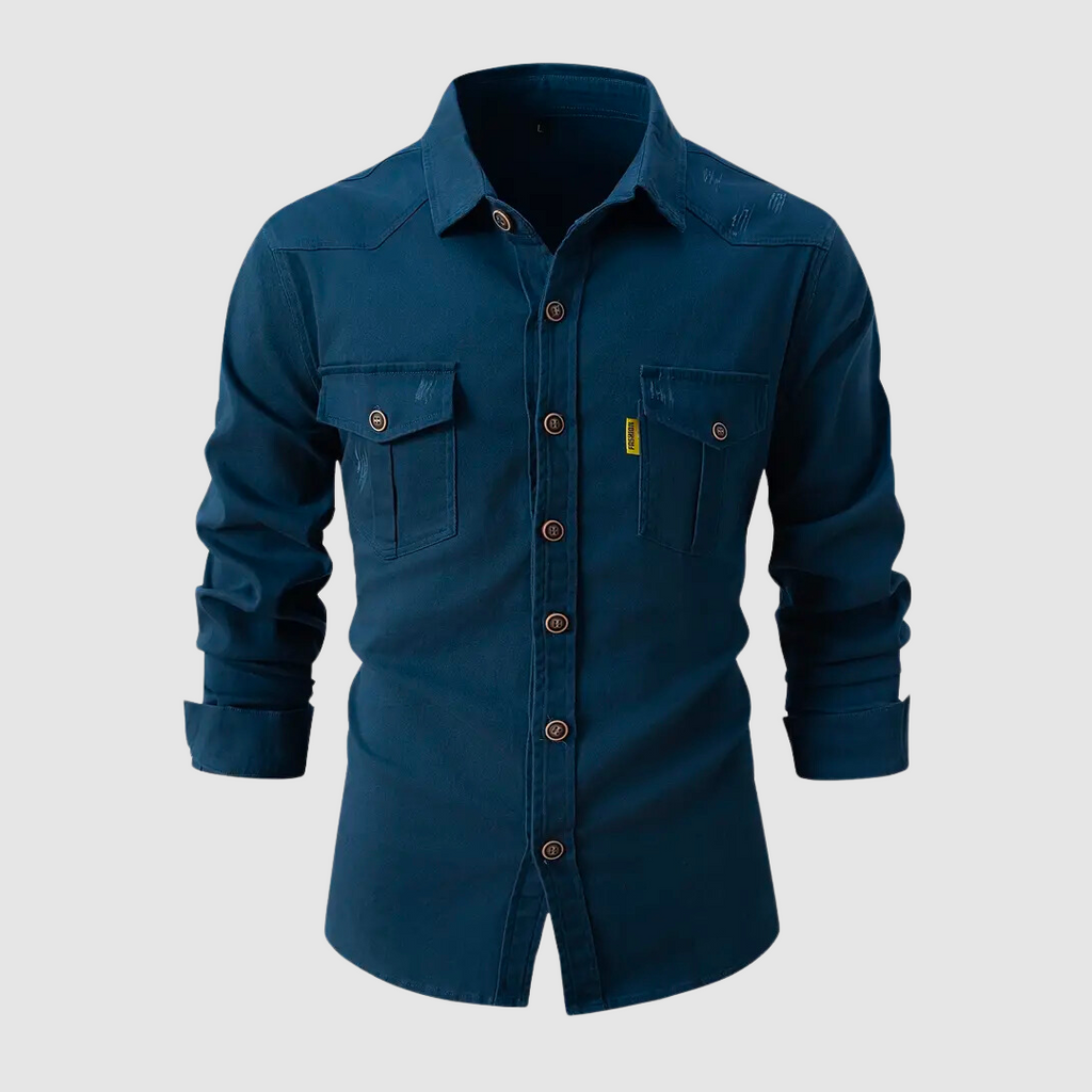 WW | Herren Baumwollhemd Langarmshirt Mit Umlegekragen Für Stilvolle Freizeitlooks