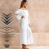 WW | Bohemian Baumwollspitzen Maxikleid