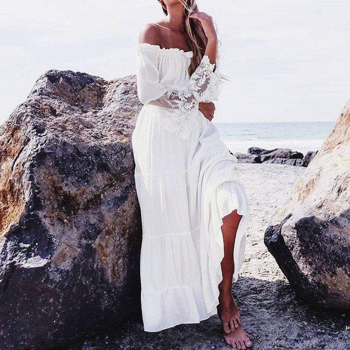 W&W Mode | Bohemian Baumwollspitzen Maxikleid