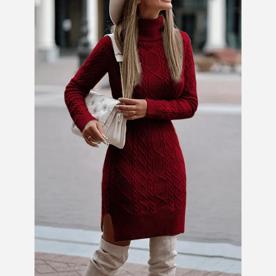 WW | Stylisches Boho-Rollkragenkleid für Damen