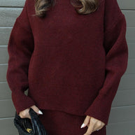 WW | teilige Strickset - Damenpullover und Rock mit lässiger Passform