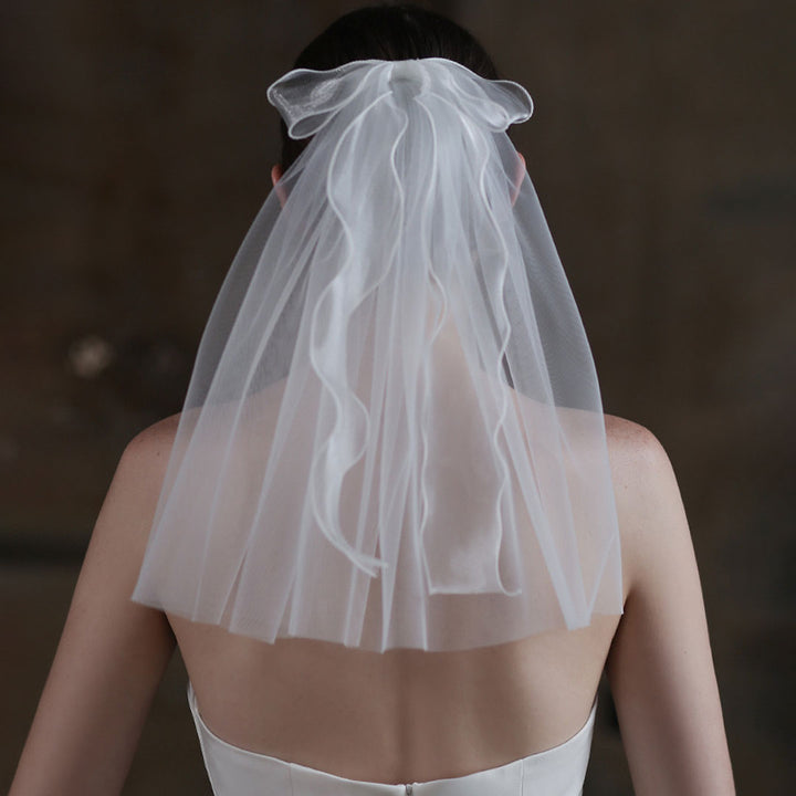W&W Mode | Braut to Be Kurz Ethereal Weiches Tüll Poliert Welliges Mesh Schleier