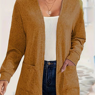 WW | Stilvolle Strickjacke mit Offener Front & Taschen
