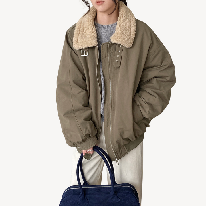 W&W Mode | Damen Shearling Kragen Pufferjacke