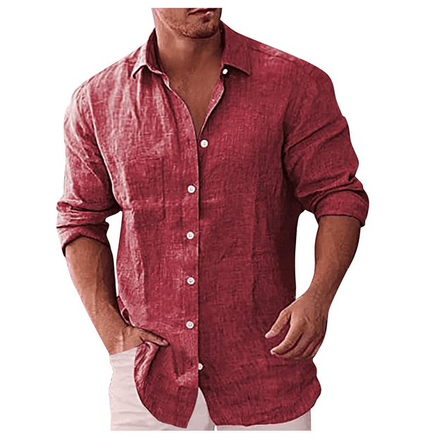 WW | Herrenhemden Lässiges Herrenhemd mit Umlegekragen