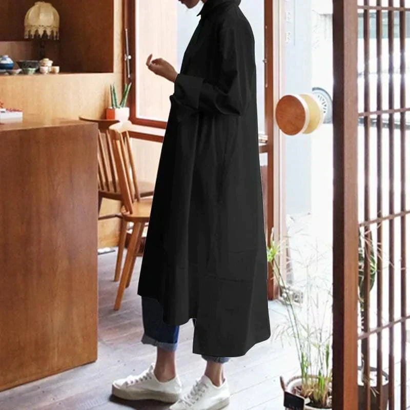 Damen Oversize-Hemdkleid